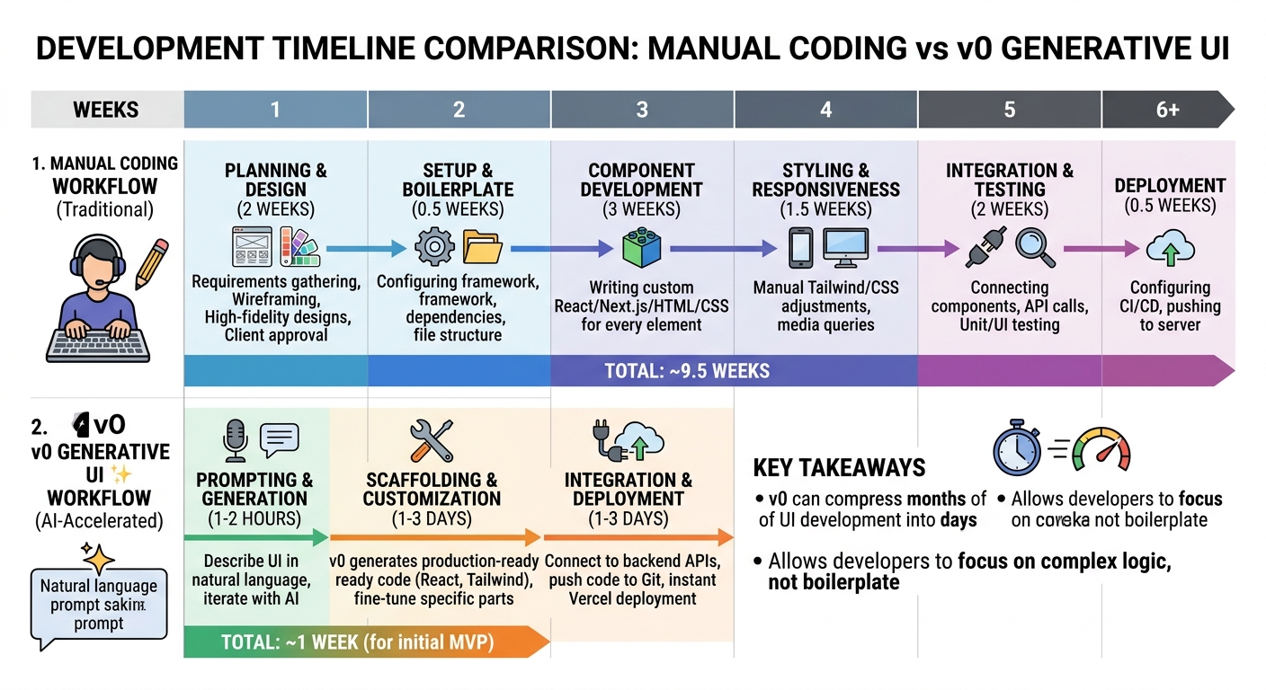 Manual vs AI development chart