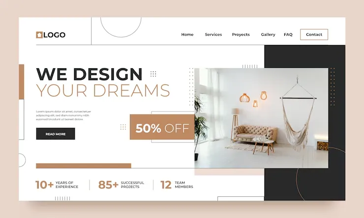 Premium minimalist landing page